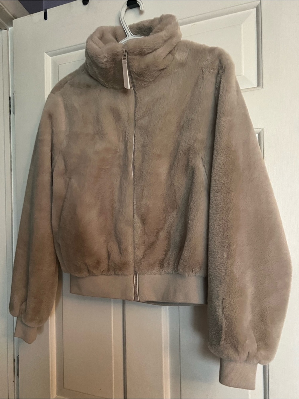 Plush Faux Fur Zip-Up Jacket